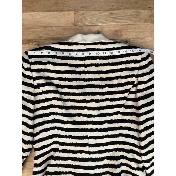 KTF by Kristinn Steinarr Womens Vintage 100% Silk Striped Work Skirt Suit Sz 10 - Picture 14 of 16